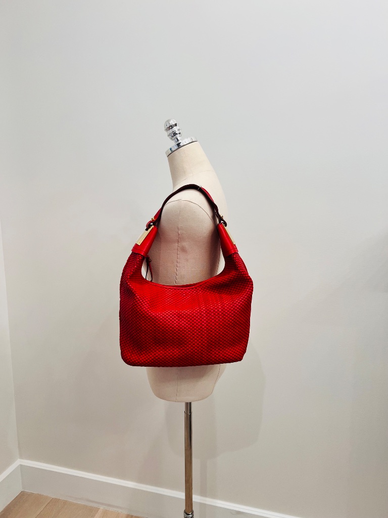 Brand New Ellen Tracy Fabulous Buttery Leather Red Bag